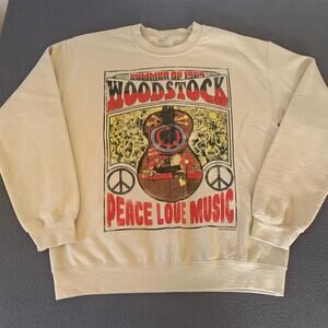 Life Clothing Co Woodstock Peace Love Music Crewneck Sweatshirt Cozy Comfort